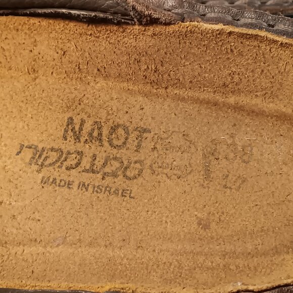 Naot women's brown leather and suede slide sandals sz 38 EU / 7 -7.5 US - Picture 11 of 14